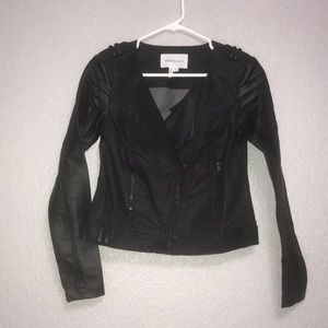 BCBGeneration Jean/leather motto jacket